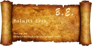 Balajti Erik névjegykártya